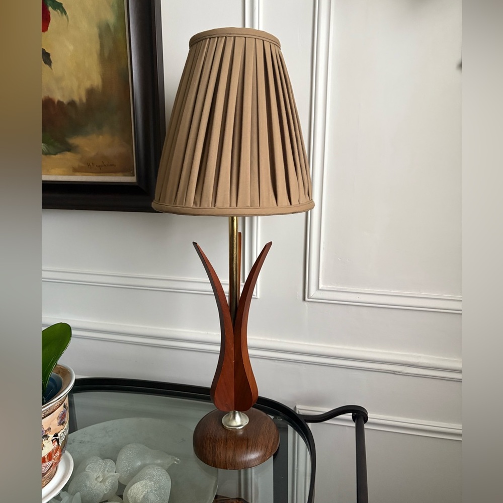 Vintage Danish Modern Lamp Wood Eames Era Mid-Century Modernism